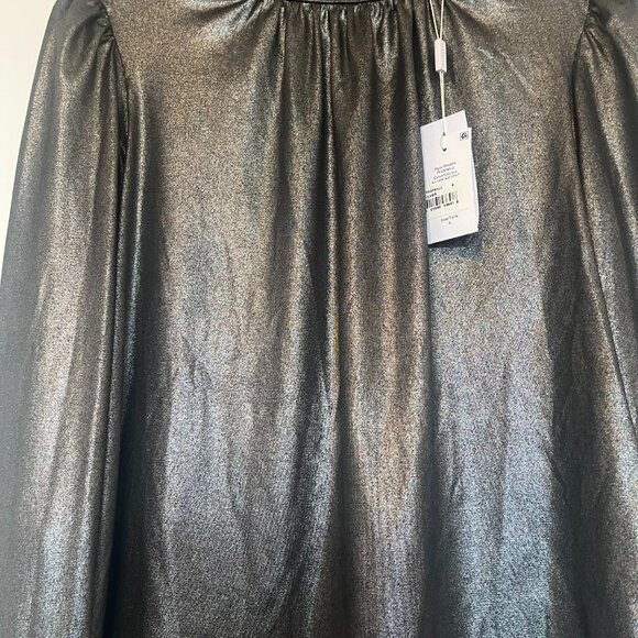 DEREK LAM - 10 CROSBY - BRAND NEW SILVER METALLIC TOP WITH LABELS - Picture 3 of 5